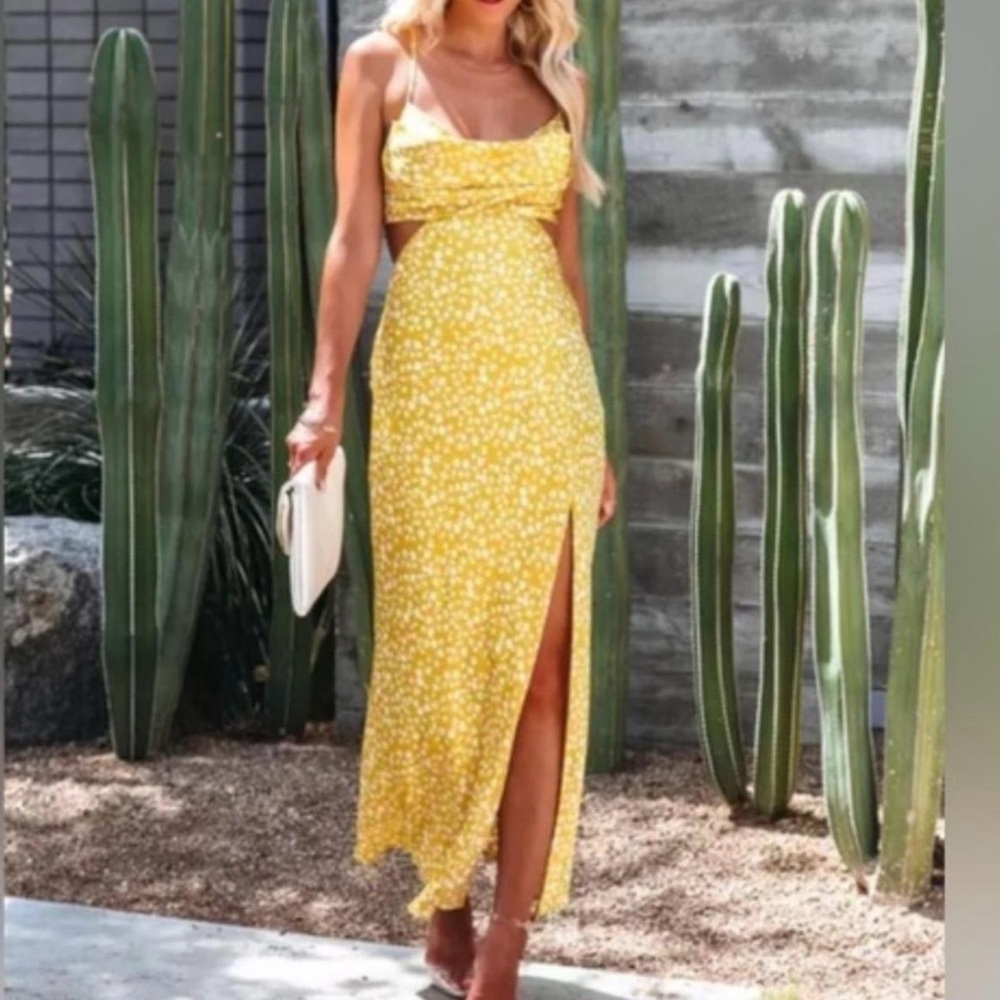 Vici Yellow Floral Maxi Dress